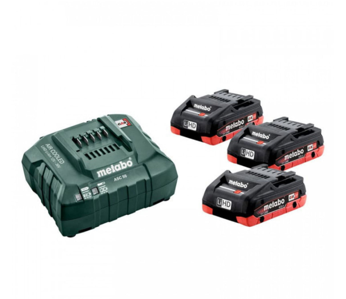 Pacchetto energia 18V LIHD (3x4,0 AH) con caricabatterie ASC 55 - METABO 685132000