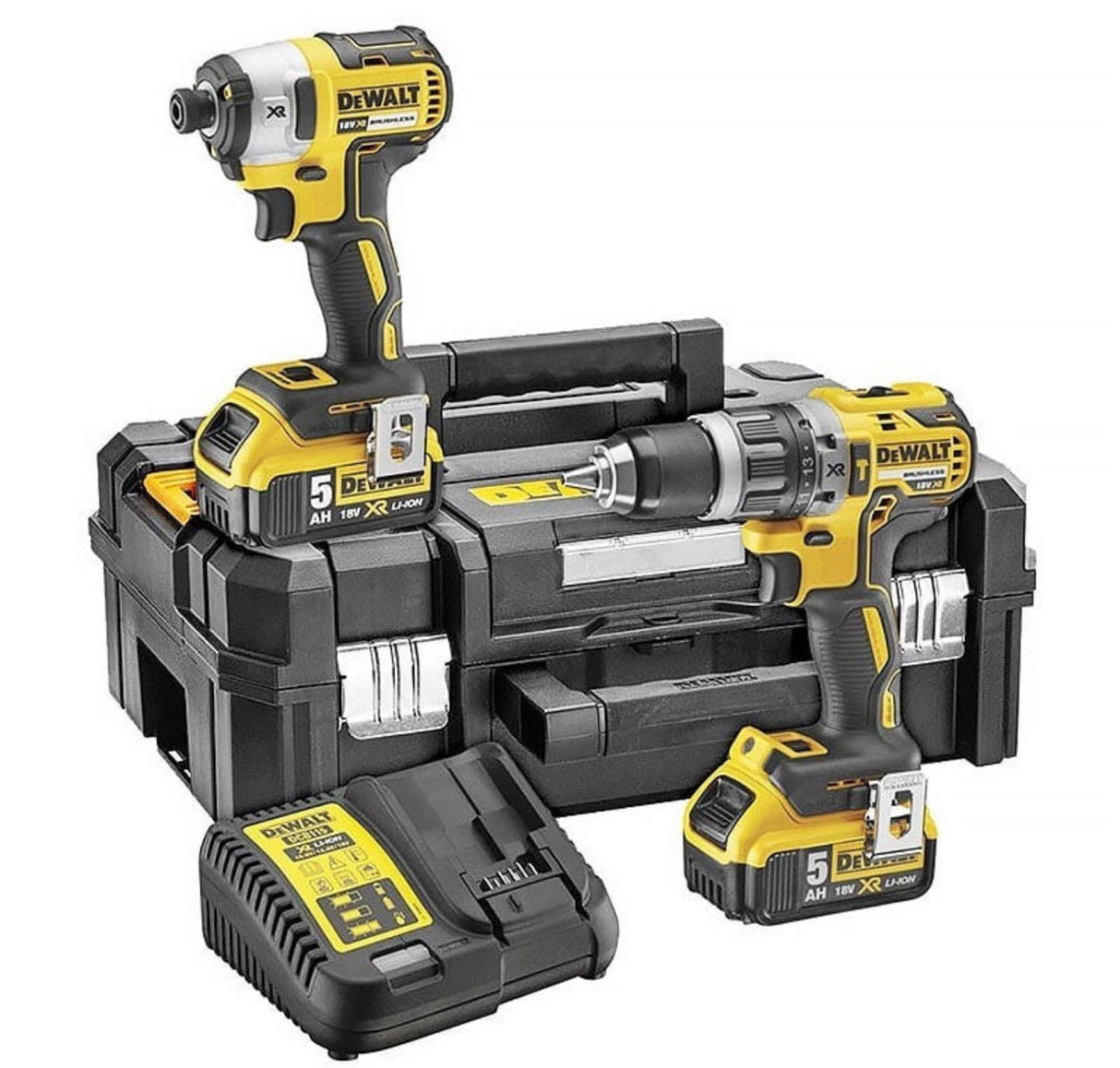 Kit 2 in 1 18V trapano a percussione DCD796 e avvitatore a percussione DCF887 (2x5,0 Ah) - DEWALT DCK266P2T