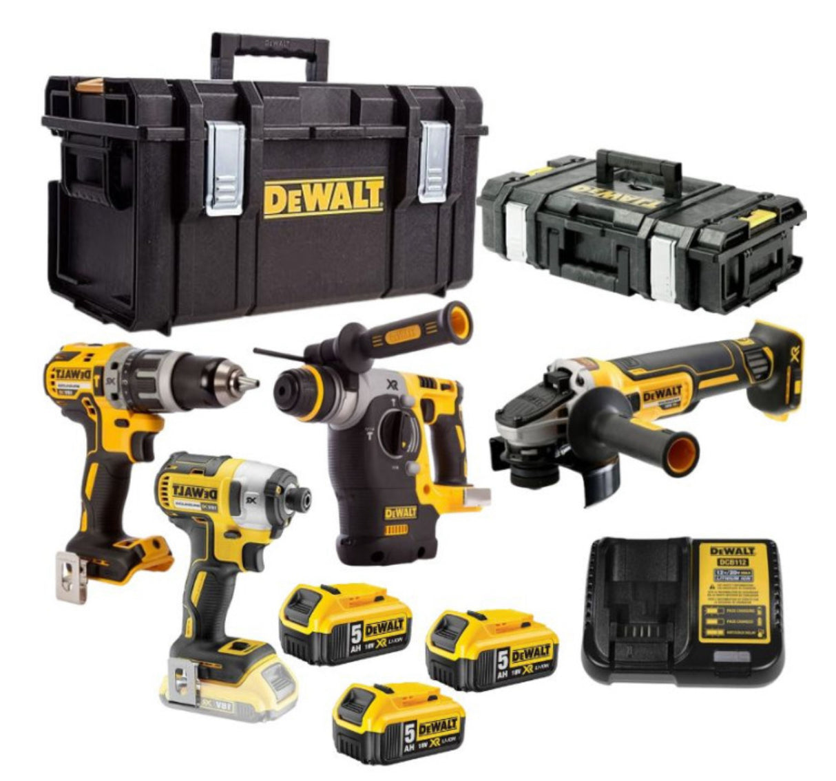 Kit 4 in 1 18V (3x5,0 Ah) in 2 scatole TSTAK - DEWALT DCK422P3T-QW