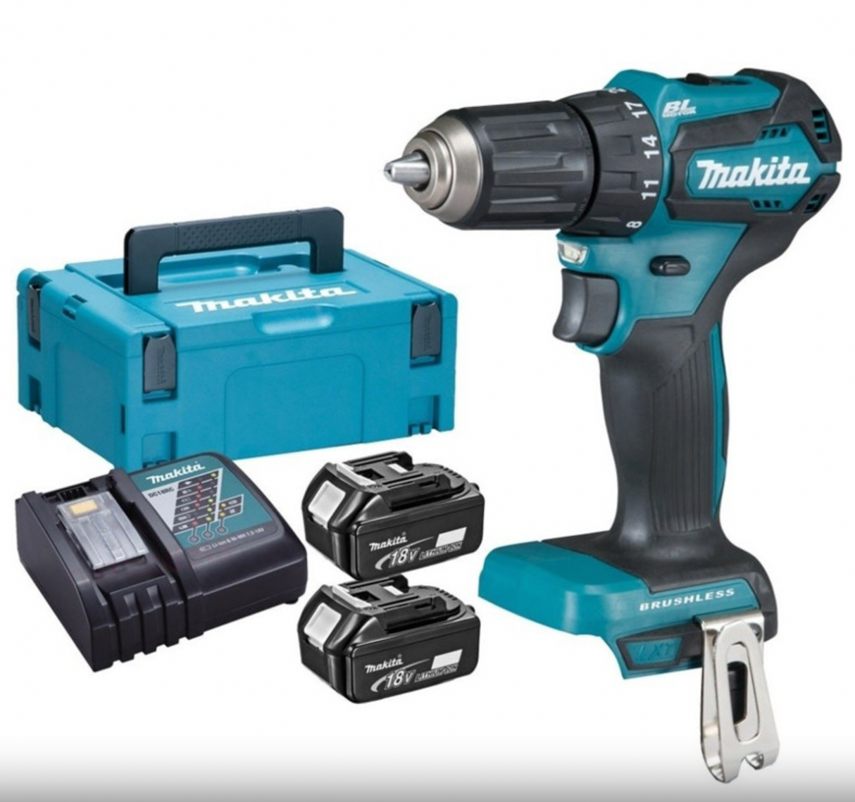 Trapano a percussione 18V LXT (2x3,0 Ah) in MAKPAC - MAKITA DHP483RFJ