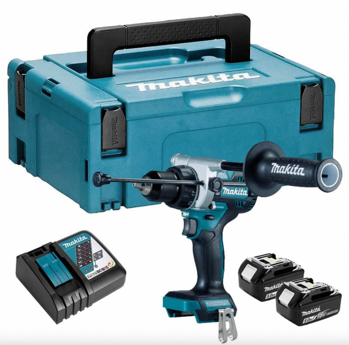 Trapano a percussione 18V LXT (2x5,0 Ah) in MAKPAC - MAKITA DHP486RTJ