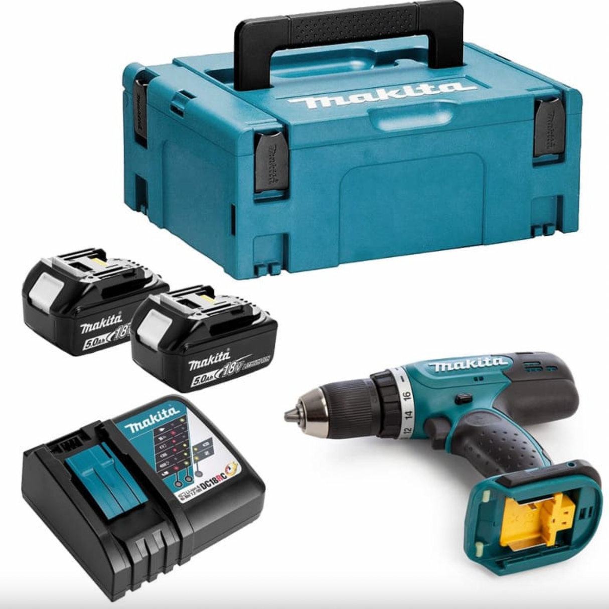 Trapano avvitatore 18V LXT (2x5,0 Ah) in MAKPAC - Makita DDF453RTJ