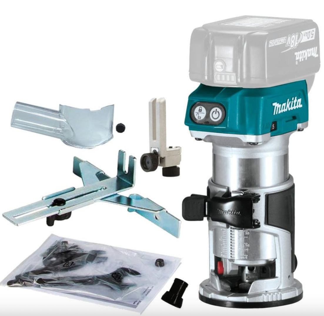 Rifinitore cordless 18V Li-Ion BL (solo macchina) con accessori - MAKITA DRT50ZX4