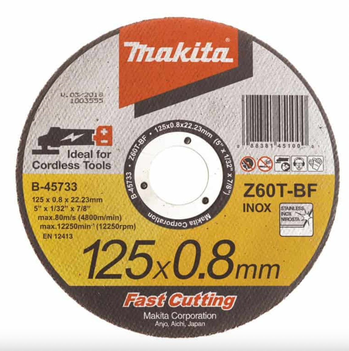 Disco da taglio per smerigliatrice Ø125 mm (1 pezzo) - MAKITA B-45733