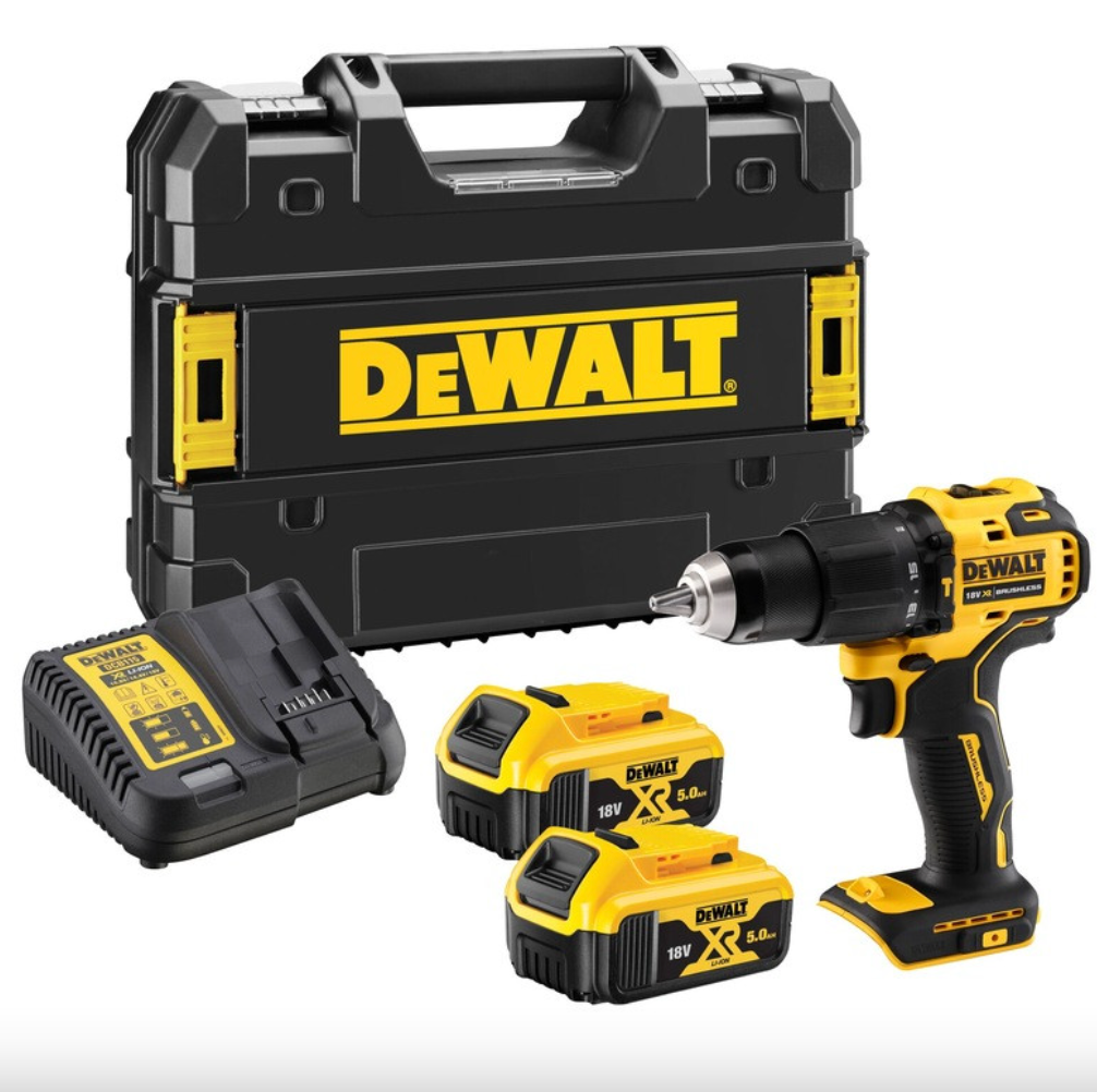 Trapano a percussione 18V (2x5,0 Ah) in scatola - DEWALT DCD709P2T-QW